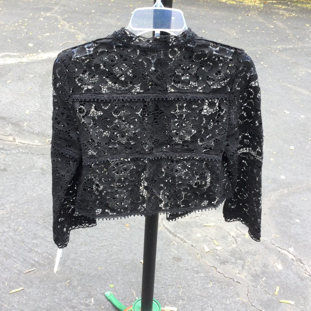 Talbots All Occasions Black Lace Top - Picture 2 of 2